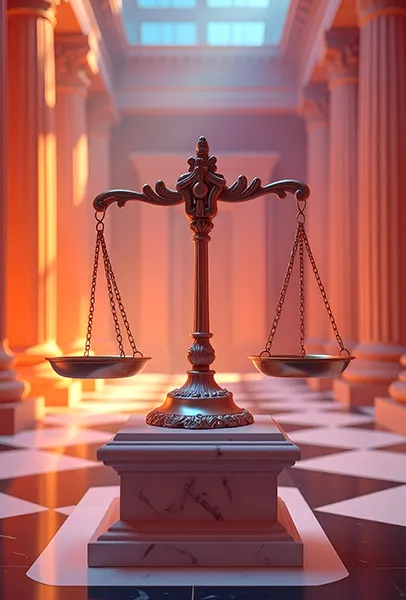 Un balance sur un pilier en marbre