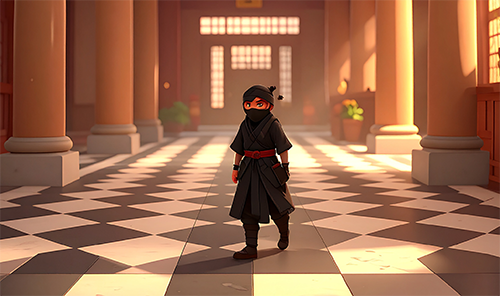 Un ninja, une illustration de la discrétion